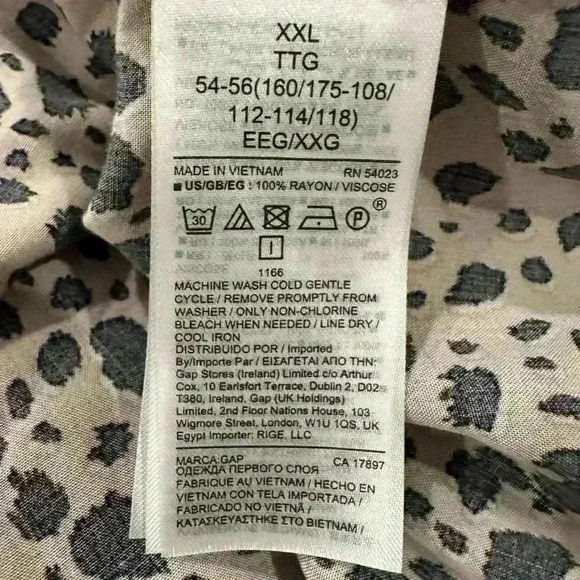 Gap leopard print v neck long sleeve blouse size xxl - Picture 5 of 5